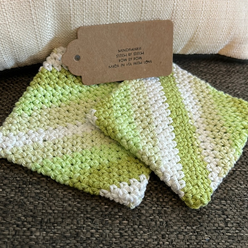 NWT 2 Coasters Made in USA with 100% recycled cotton! Perfect to use as trivet!